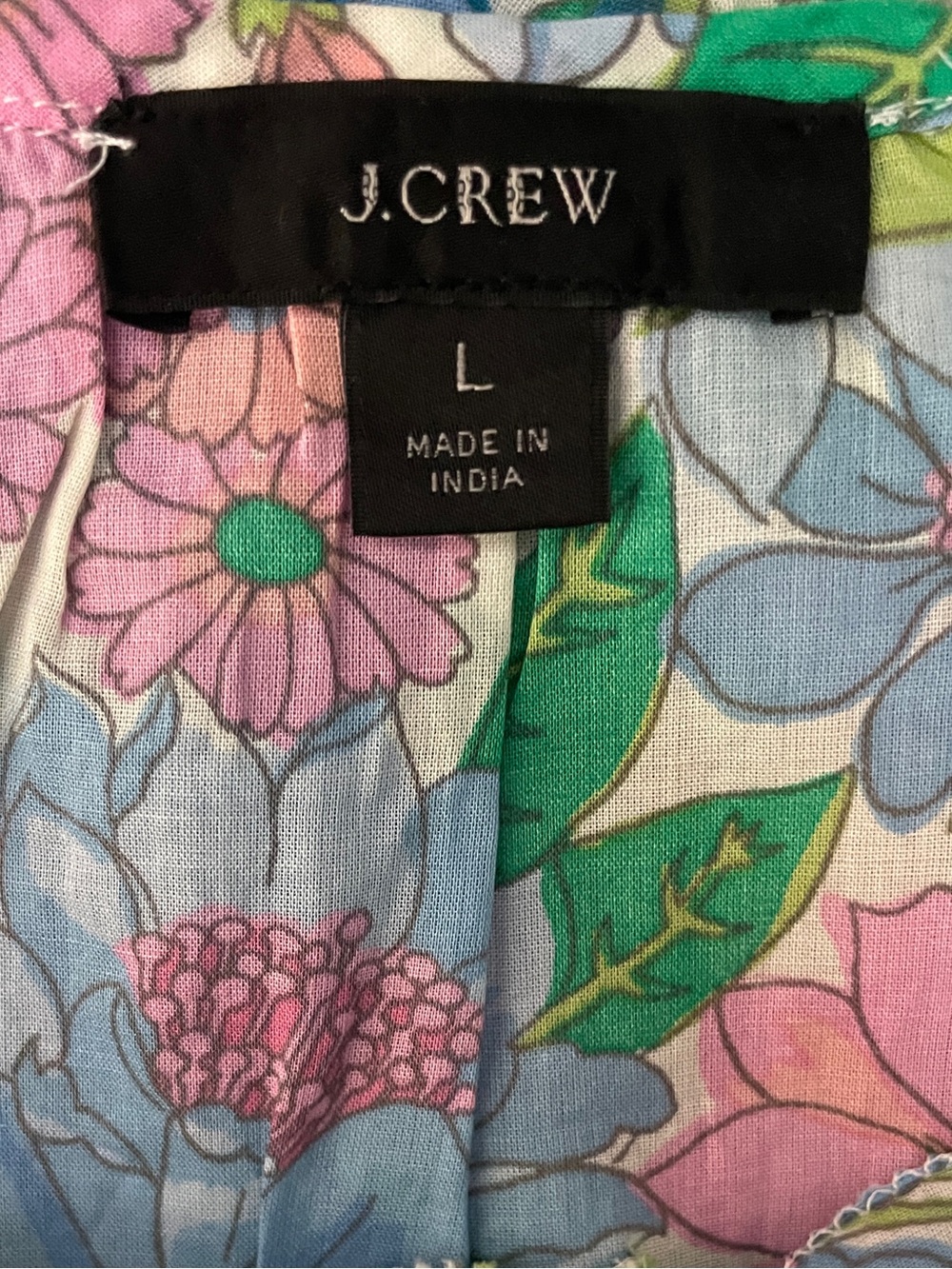 J. Crew Tie Front Ruffle Blouse Top Women's Large Fairy Floral AW851 Lightweight - Picture 11 of 13